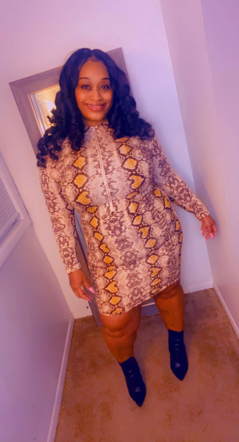 Thelz Snake Skin Print Dress