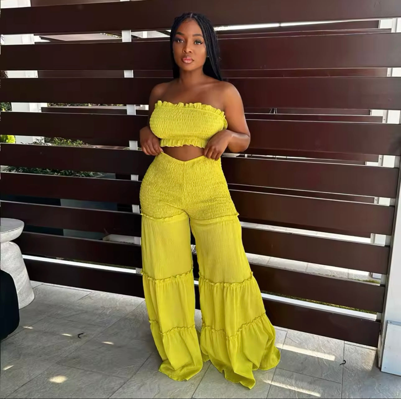 Thelz Wide Leg Two Piece Set