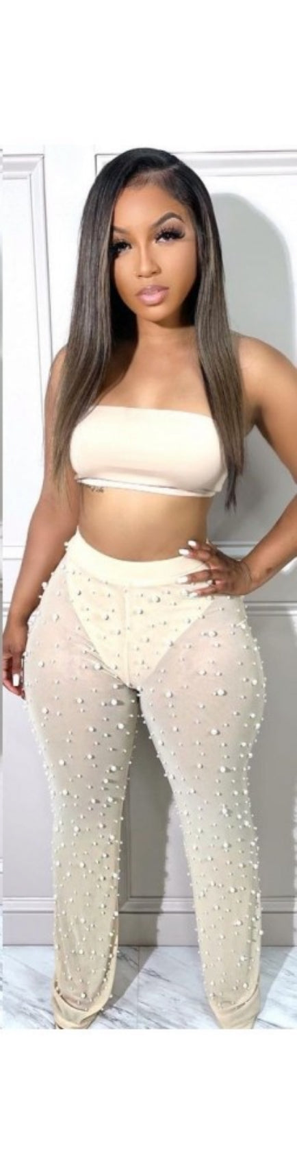 Thelz Pearl Sheer Wide Leg Pants