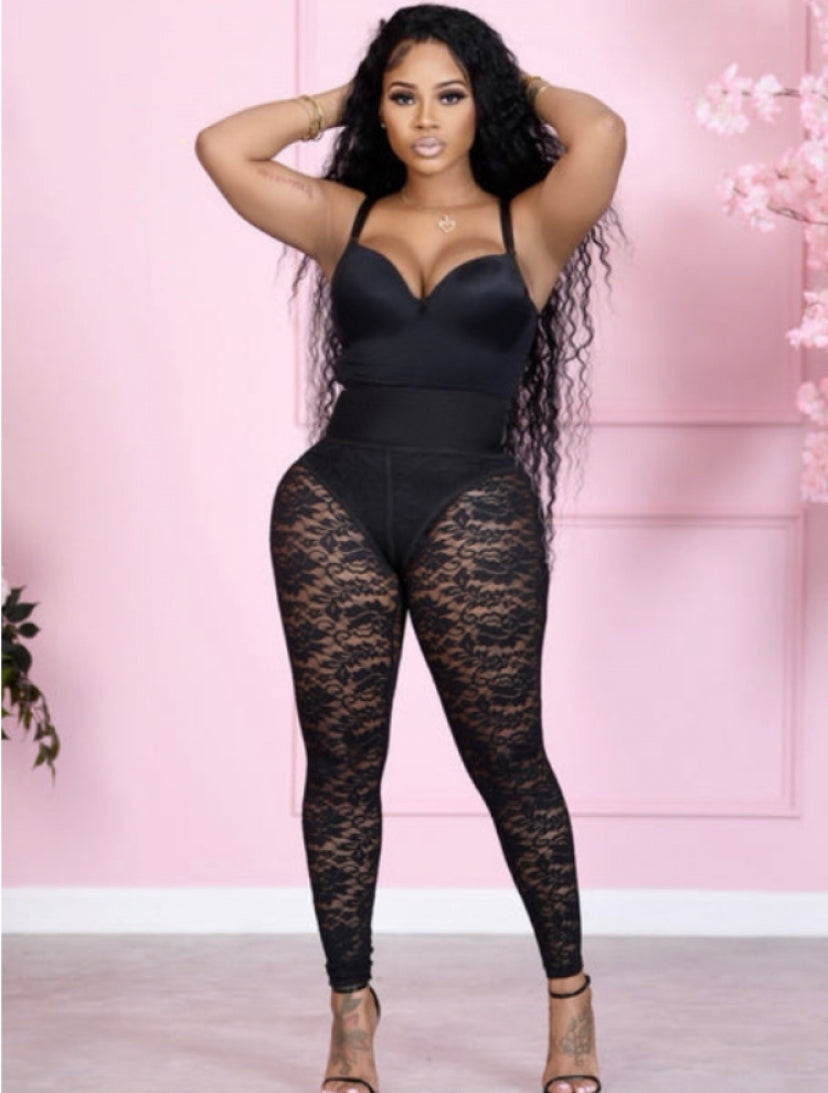 Thelz Sexy Two- Piece Lace Legging Set