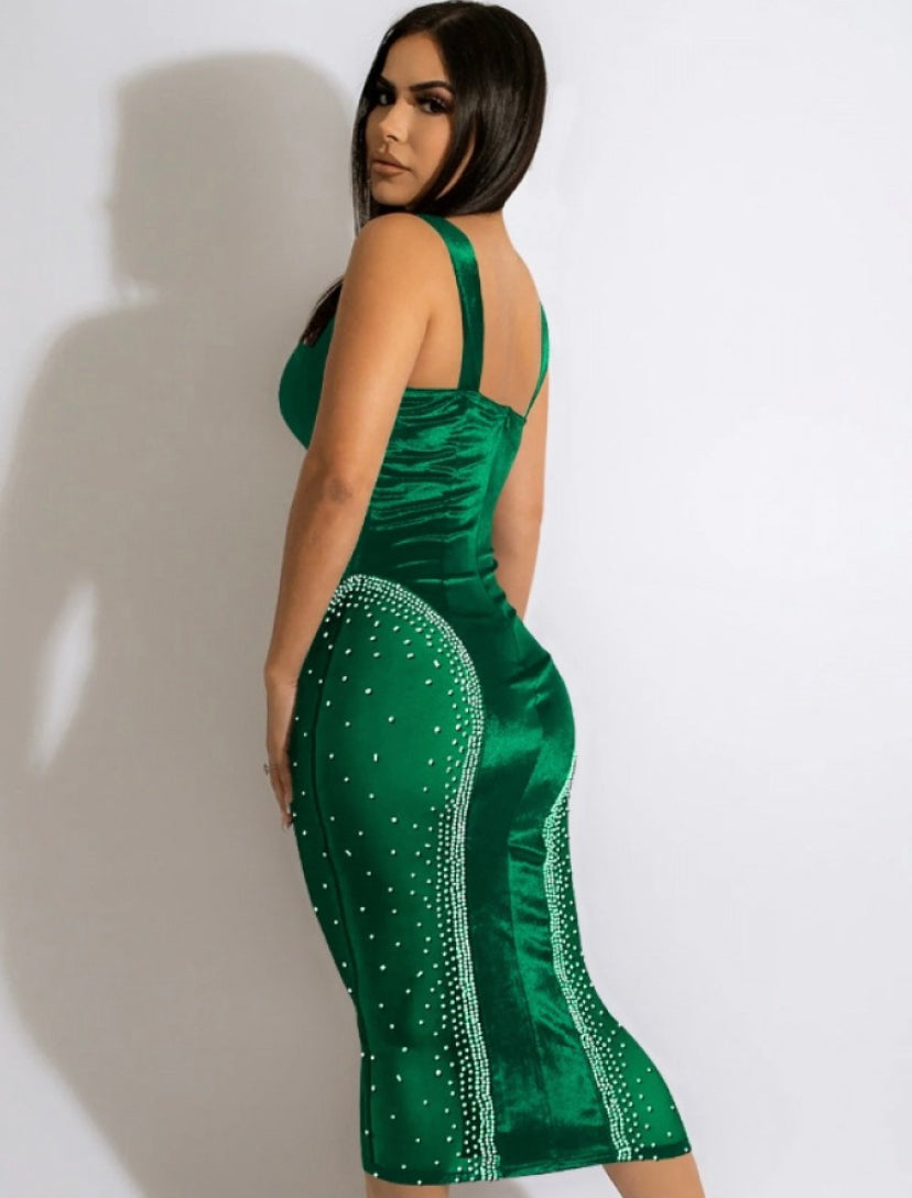 Thelz Satin and Sheer Dress