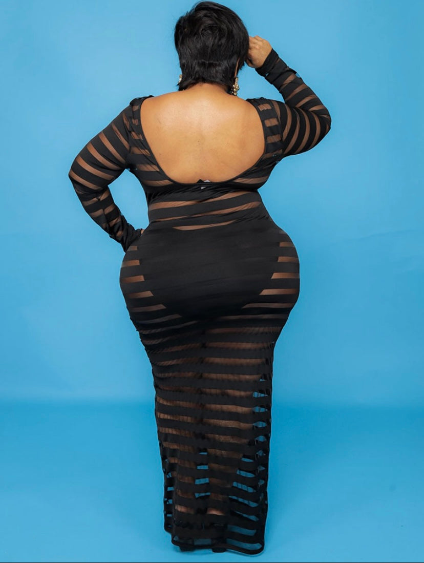 Thelz Sexy Gauze Plus Size Maxi Dress