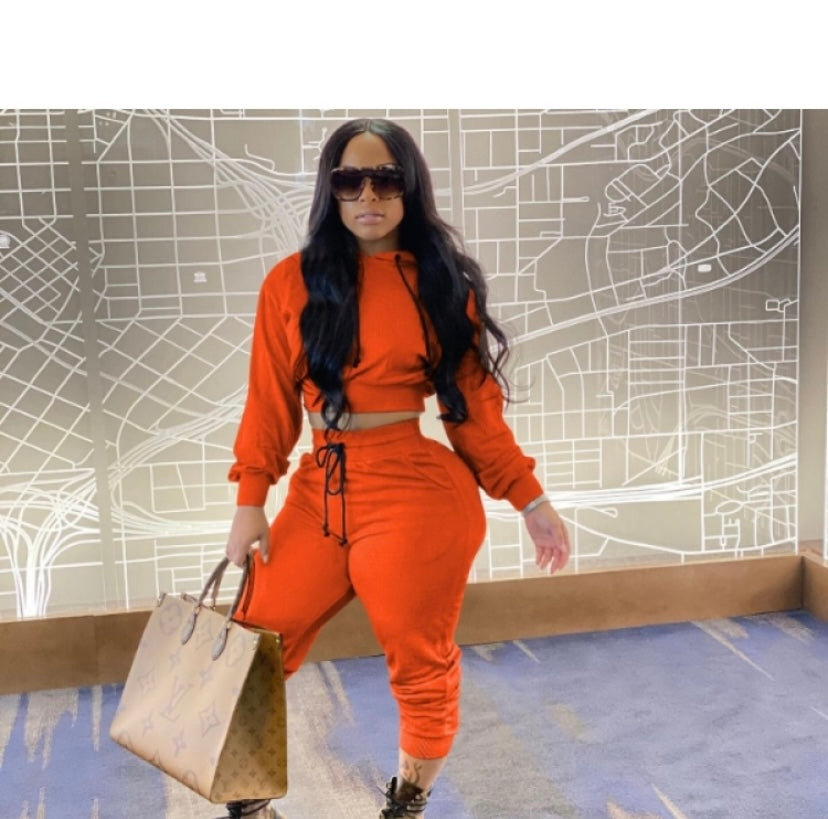 Thelz Cropped Two Piece sweat suit