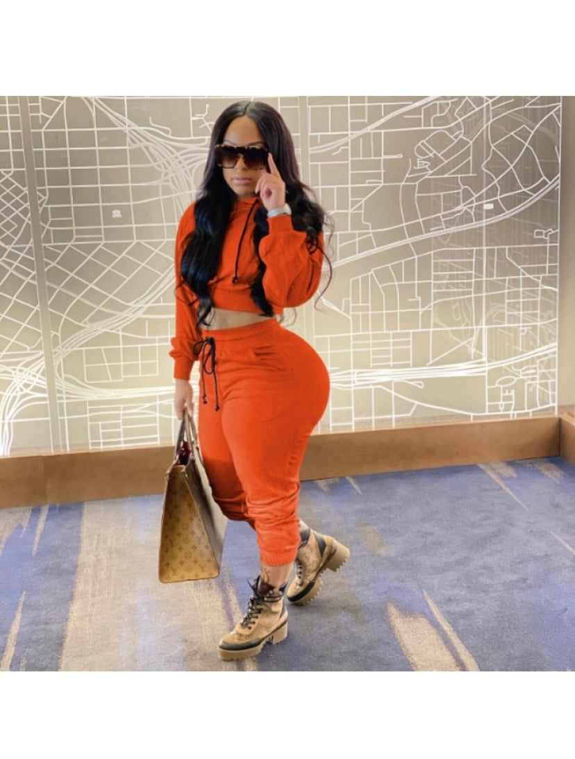 Thelz Cropped Two Piece sweat suit