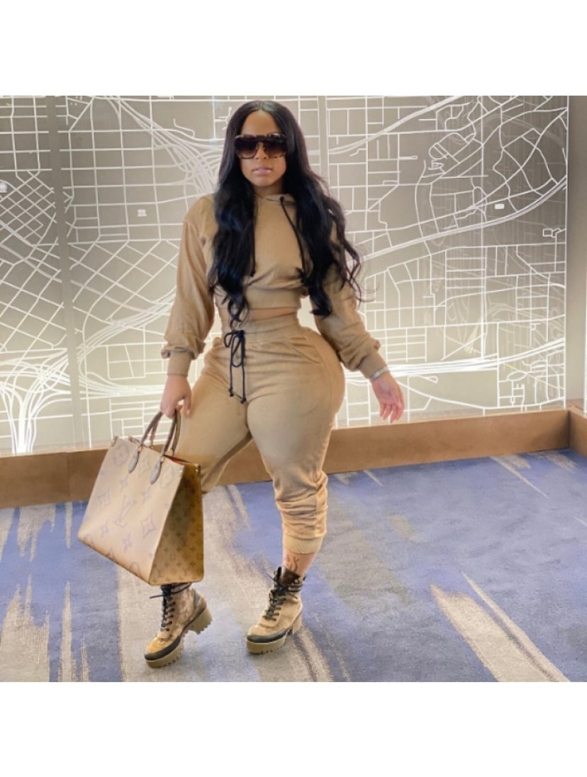 Thelz Cropped Two Piece sweat suit