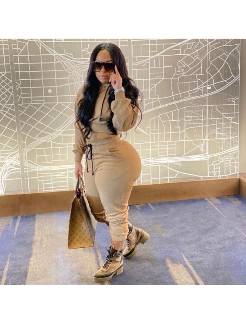 Thelz Cropped Two Piece sweat suit