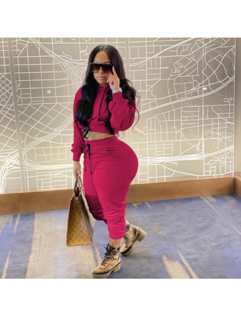 Thelz Cropped Two Piece sweat suit