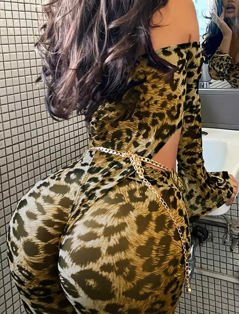 Thelz Leopard Print Two Piece Set