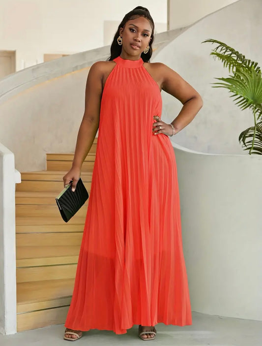 Thelz Pleated Long Dress