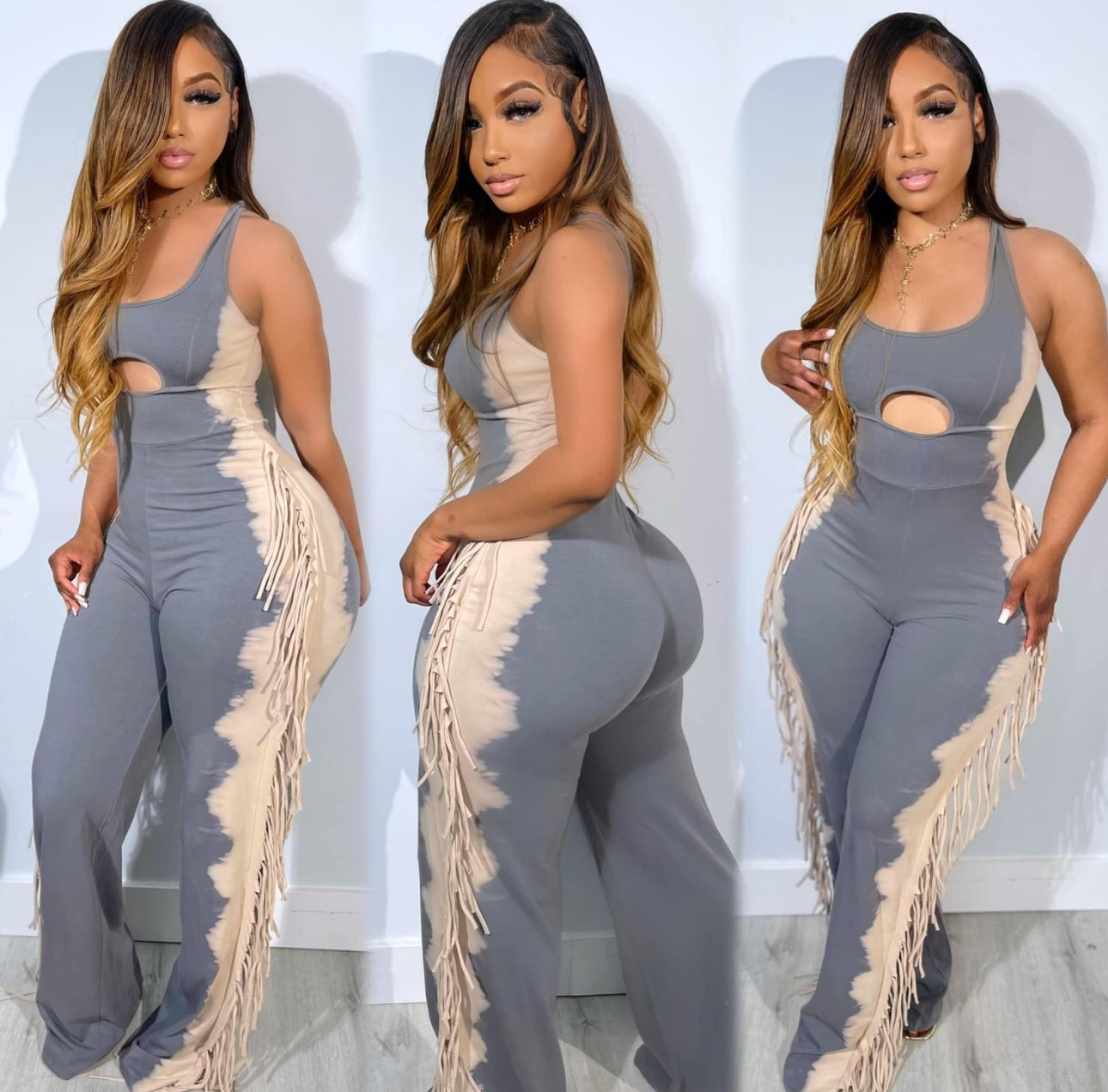 Thelz Cutout fringe jumpsuit