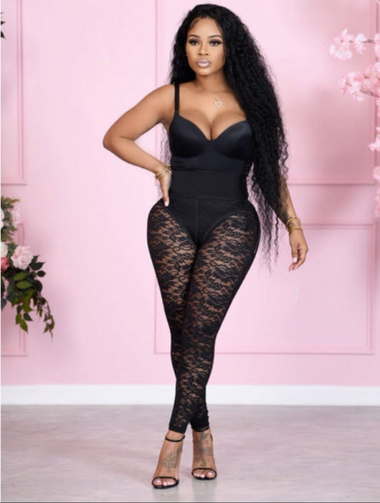 Thelz Sexy Two- Piece Lace Legging Set