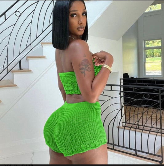 Thelz Strapless Drawstring Two Piece Set